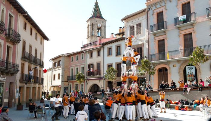 Castellers amb els Sagals d