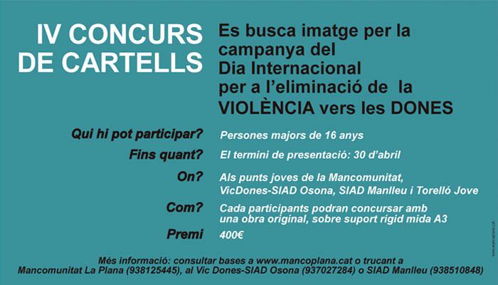 IV Concurs de Cartells pel Dia Internacional contra la violència vers les dones