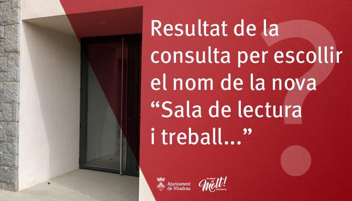 Resultat de la consulta per escollir el nom del nou espai Sala de Lectura i Treball