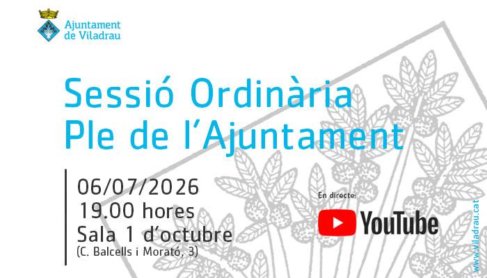 Convocatòria de la sessió ordinària del ple de l