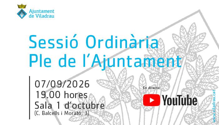 Convocatòria de la sessió ordinària del ple de l