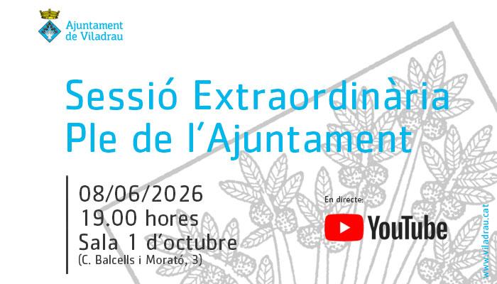 Convocatòria de la sessió extraordinària del ple de l