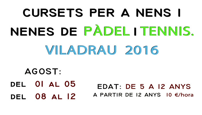 Curset per nens/es de Pàdel i Tennis Viladrau