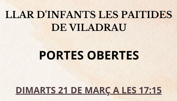 Viladrau Portes Obertes a la Llar d'Infants "Les Paitides" 2023