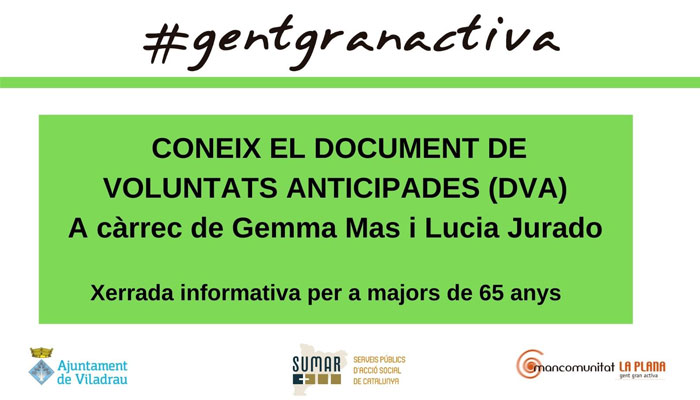 Viladrau Xerrada "Coneix el document de voluntats anticipades (DVA)"